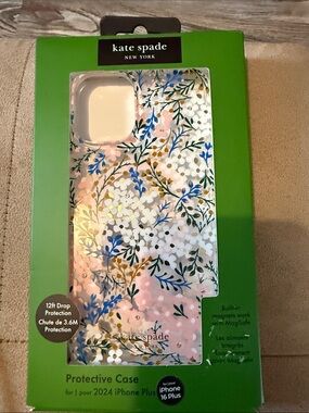 kate spade Floral iPhone 16 Plus Case — Pink, White, Blue